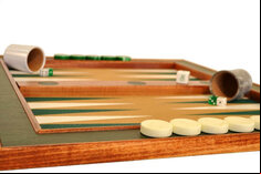Crisloid Classic Green Champion 22 inch non-folding Backgammon Set