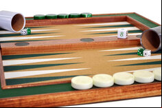 Crisloid Classic Green Champion 22 inch non-folding Backgammon Set
