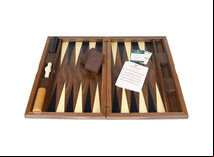 Dal Negro York Walnut 19-inch Backgammon Set