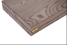 15 inch Deluxe Backgammon Set - Grey Ebony Wood Veneer
