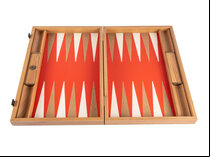 Manopoulos Cinnabar Red 19-inch Backgammon Set