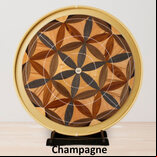 Masters Crokinole Elite Board - Flower of Life 7 - Choice of ditch colour, with accessories