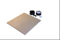 Go Set with Folding Wooden Board & Glass Stones