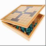 Tablut, Viking Tafl Game with Wooden Cabinet Board & Painted Pieces