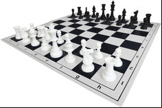 SchachQueen Entry-Level Chess Set with Plastic Pieces & Folding Board