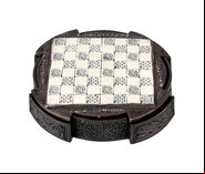 Isle Of Lewis Compact Chess Set - 9 inches with circular cabinet