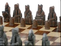 Berkeley Chess Isle of Lewis Chess Set - Steel & Copper finish