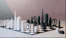 Skyline Chess London Chess Set - Acrylic Set with Folding Card Board