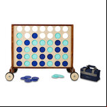 Deluxe Wooden Giant 4-in-a-Row Game with Wheels, 120 x 100 cm