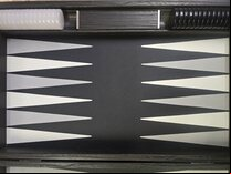 Manopoulos Classic Black Leatherette Backgammon Set (19-inch)