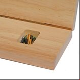Cabinet Cribbage - Wooden 3 Track Board with Pegs, Cards & Storage