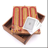 Wooden Cribbage in Storage Box