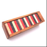 Rombol Tri-Coloured Wobble Tower in Wooden Storage Box