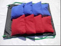 Set of 8 Cornbag Bean Bags for Cornboard / Cornhole in 2 colours [Red and Blue]