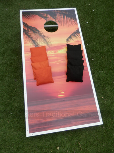 Cornhole - Half Deluxe Set - 1 board, 8 bags [Sunset]