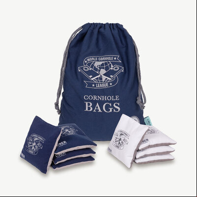 Uber Games - World Cornhole League Cornhole Bean Bags - 4 Navy & 4 White