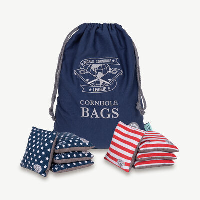 Uber Games - World Cornhole League Cornhole Bean Bags - 4 Stars & 4 Stripes
