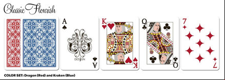 Desjgn Flourish Playing Cards (red/blue, poker-size, 2 decks)