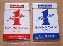 Pair of Waddingtons No. 1 Playing Cards (1 red, 1 blue)