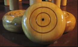 Set of 3 Boxwood cheeses - Northamptonshire style (varnished)