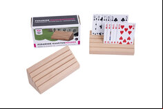 Set of 2 Pyramid Card Holders - Beech Wood